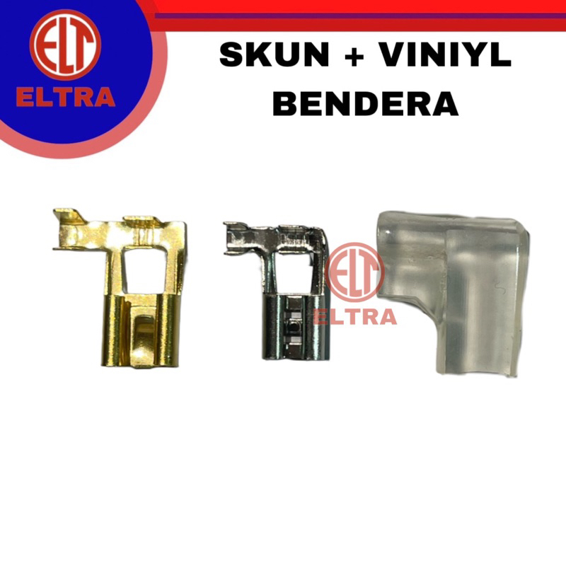Skun terminal bendera 6.3 skun koil / klakson skun konektor gepeng cewek H4 sealbeam terminal skun s