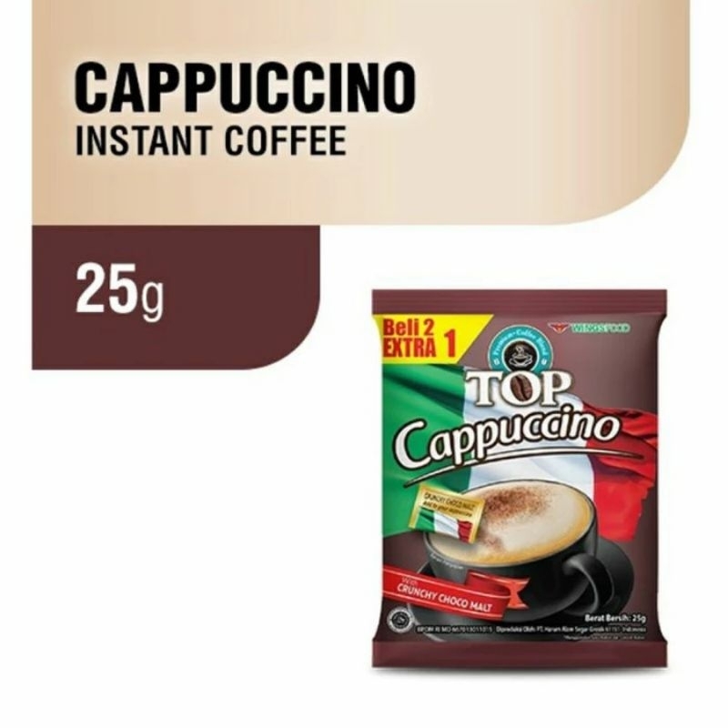 

TOP CAPPUCCINO KOPI INSTANT COFFEE 25gr isi 10+5 Sachet