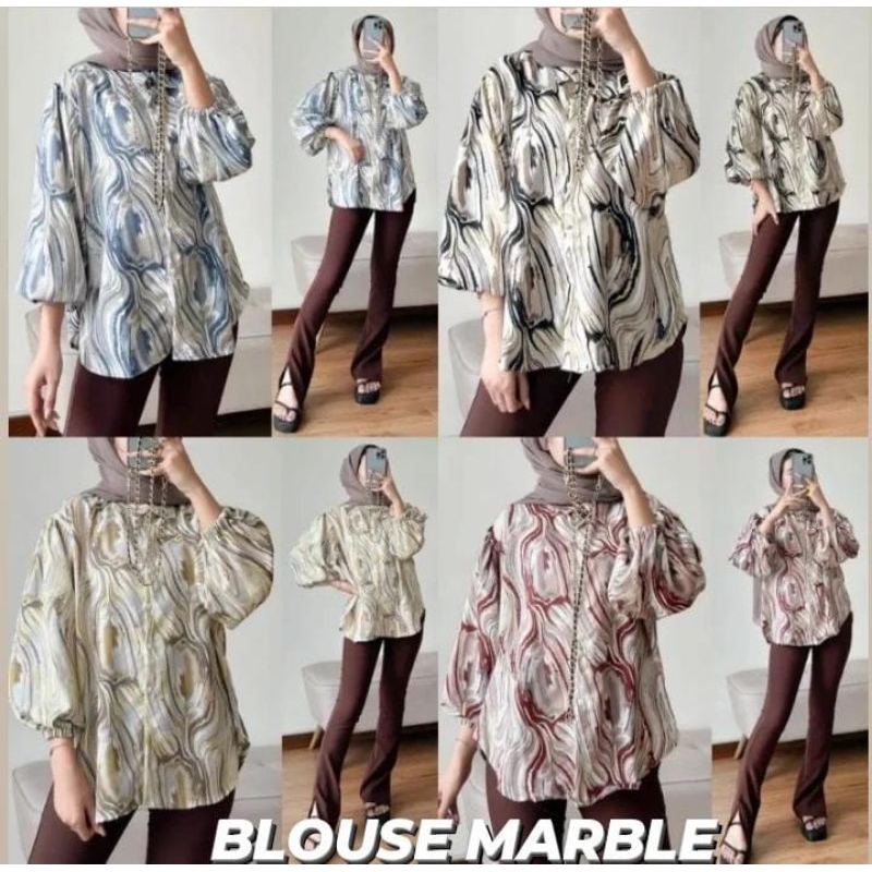 BLOUSE MARBLE/BLOUSE WANITA DEWASA/BAJU ATASAN IBU MENYUSUI