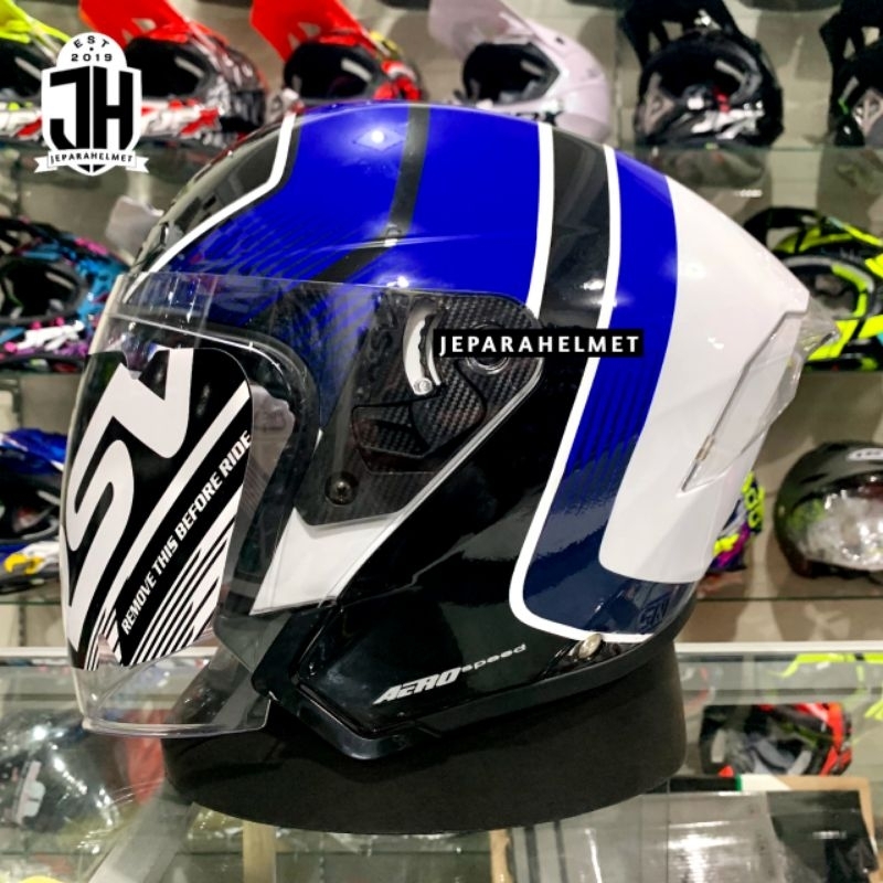 Helm Half Face RSV New Windtail Motif Aero Speed Blue Original