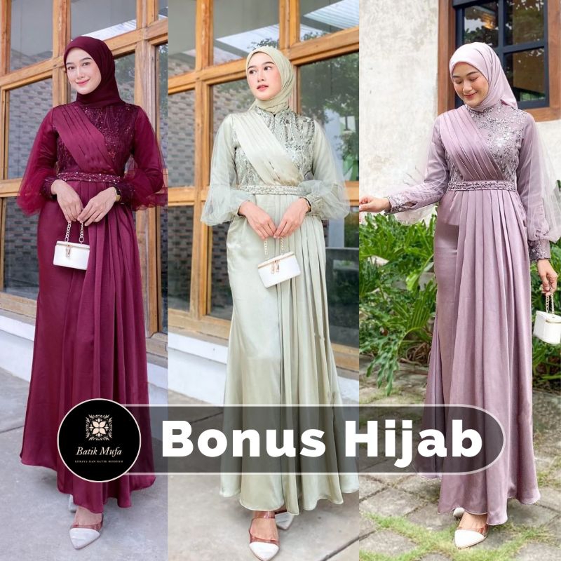 (ADA JUMBO) AMARA DRESS - SPECIAL GAMIS BUSUI RESLETING DEPAN GAMIS KOMBINASI BROKAT