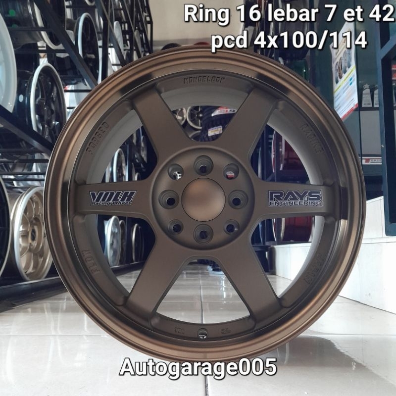 velg te37 ring 15 lebar 6.5 et40 pcd 4x100/114 bronze