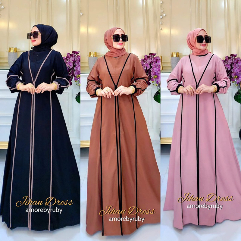 JIHAN DRESS AMORE BY RUBY GAMIS CANTIK GAMIS NYAMAN BUSUI FRIENDLY WUDHUABLE