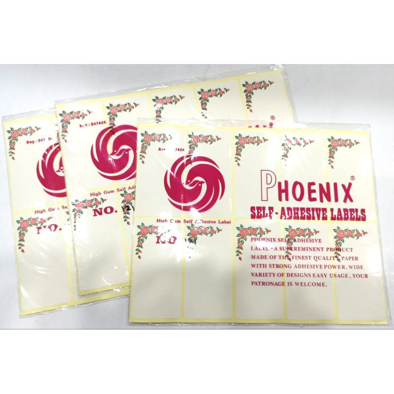 Label Phoenix 103 & 121 Motif Bunga