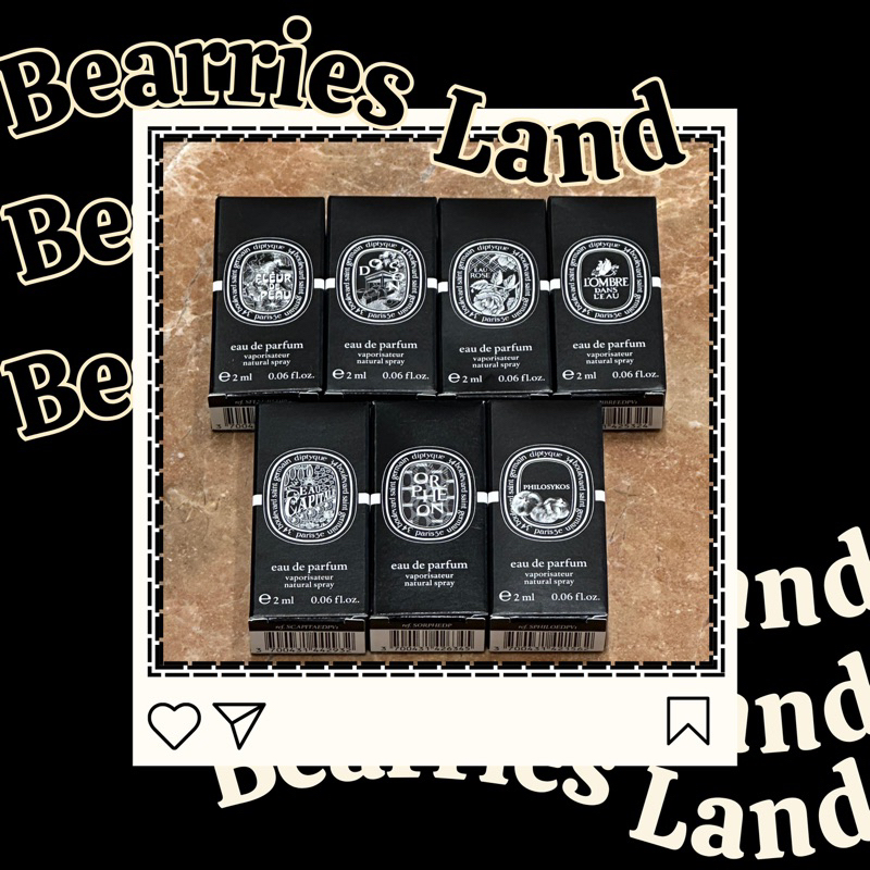 [READY] Diptyque Eau de Parfum & Eau de Toilette 2ml (Orpheon, Fleur de Peau, Leau Papier, Eau Capit