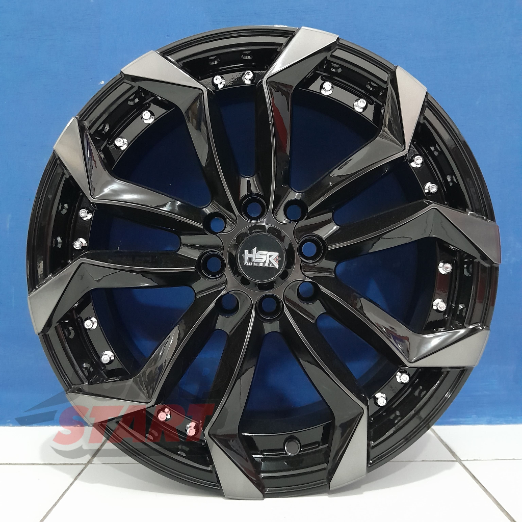 Velg mobil Hsr wheel Labang ring16 Lubang 4 double pcd lebar pelek 7 warna black polis clear et40 r1