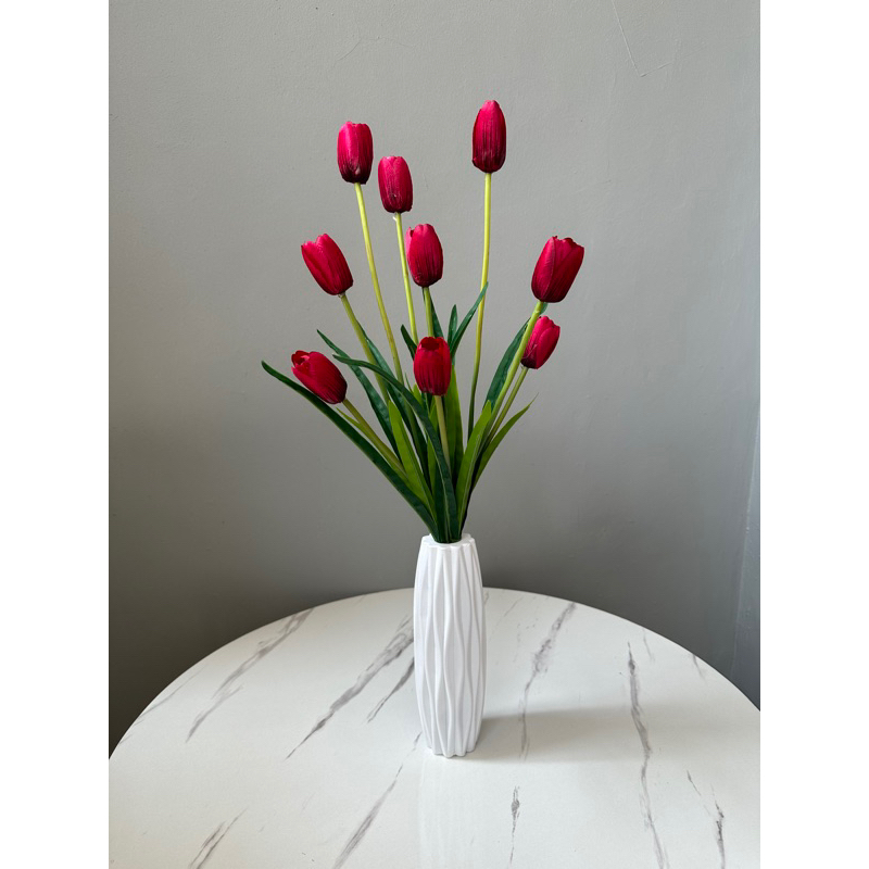 BUNGA TULIP ARTIFICIAL DENGAN POT MARS