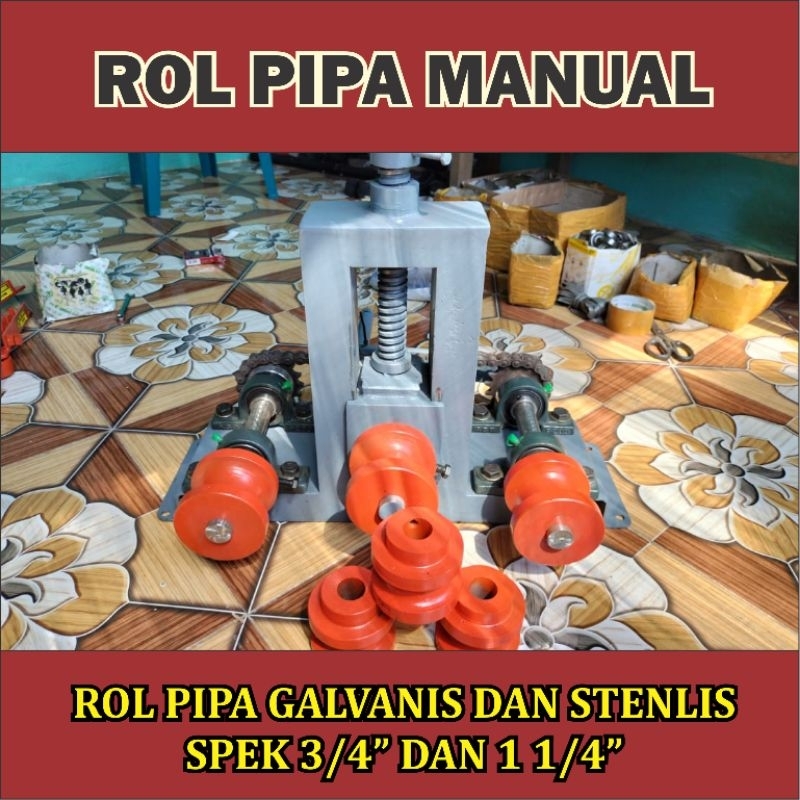 Alat Rol Pipa Manual Pembengkok Besi Pipa Penekuk Besi Pipa Ukuran 1/2 Inc - 2 Inc