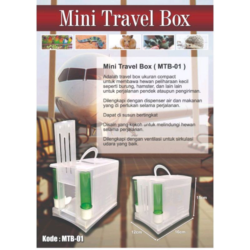 TRAVEL BOX MINI Kandang untul kandang kirim burung dan reptil import