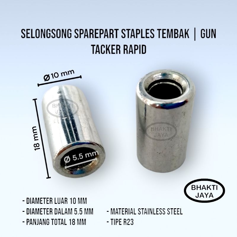 

Selongsong Sparepart Staples Tembak | Gun Tacker Rapid | R23 | ⌀10 mm