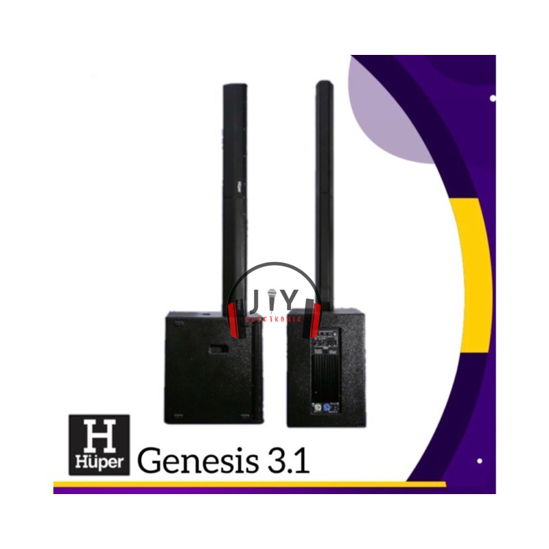 Speaker Aktif Subwoofer Satelitte Huper Genesis 3.1 31 3-1 Hitam (1 Set) Original