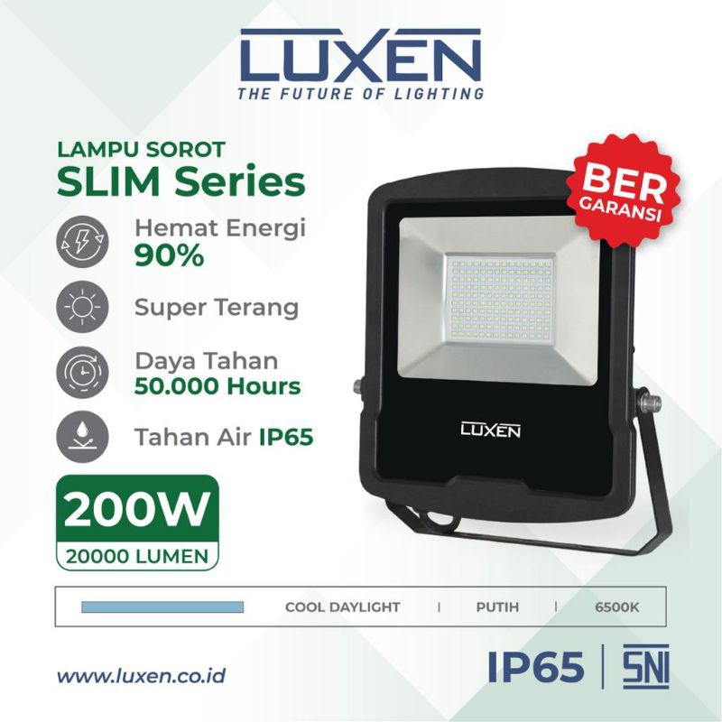 lampu sorot tembak LED 200watt Luxen waterproof garansi 1 tahun