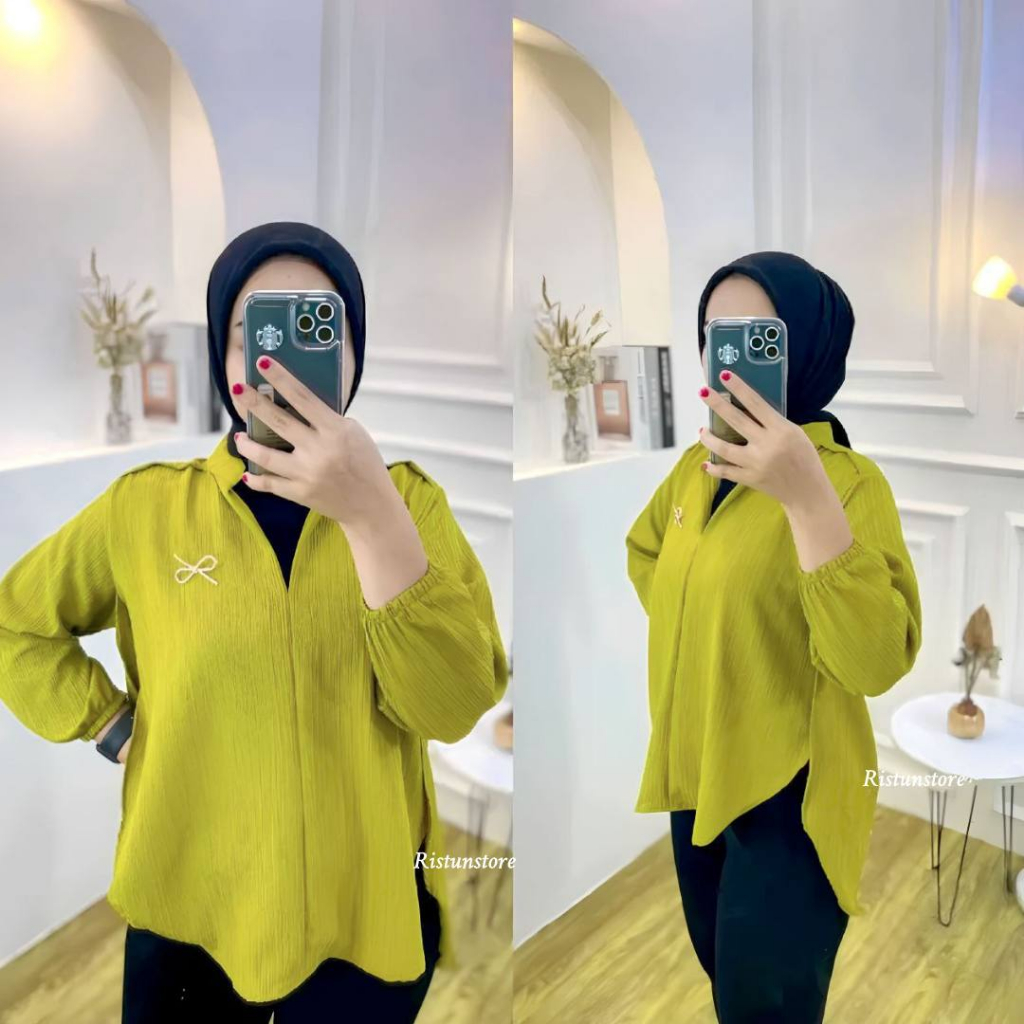 Livia Blouse Lady Crush Outer Kemeja Wanita Oversize