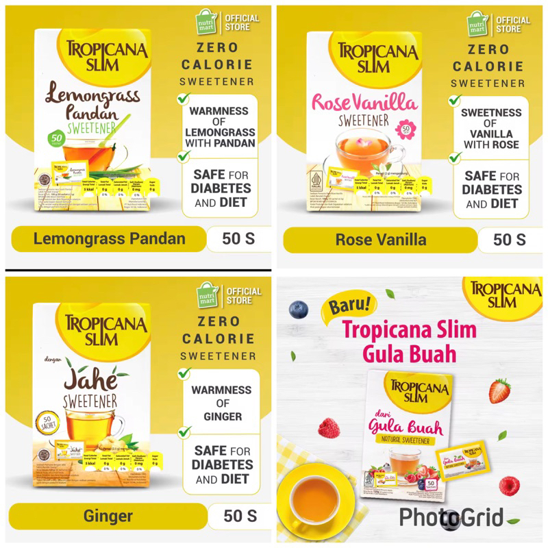 

Tropicana Slim Jahe/Vanila/Gula Buah/Lemongrass