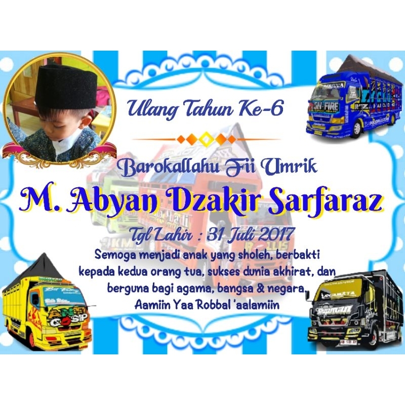

STIKER NASI BOX ACARA ULANG TAHUN - KHITANAN - AQIQAH -KELAHIRAN TEMA TRUK OLENG TELOLET