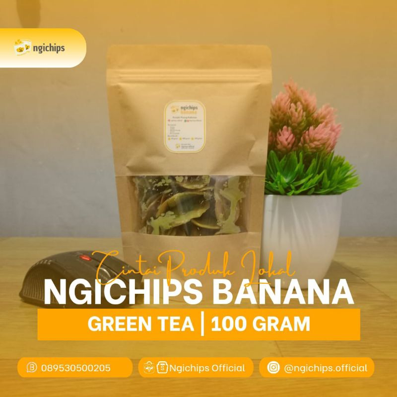 

Ngichips Banana Green Tea 100 gram | Keripik Pisang Teh Hijau 100 gram