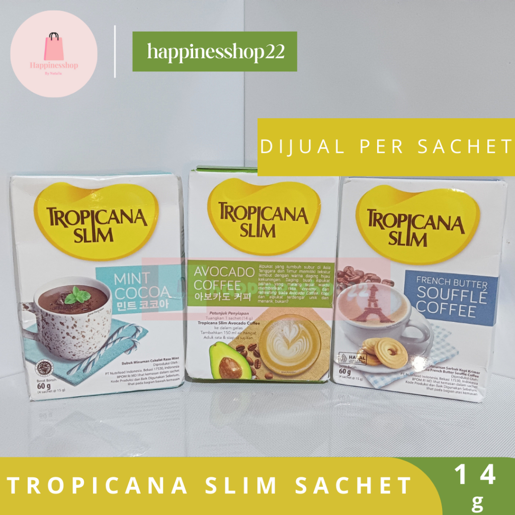 

Tropicana Slim Mint Cocoa / Avocado Coffee / Souffle Coffee / Minuman Kopi Cokelat