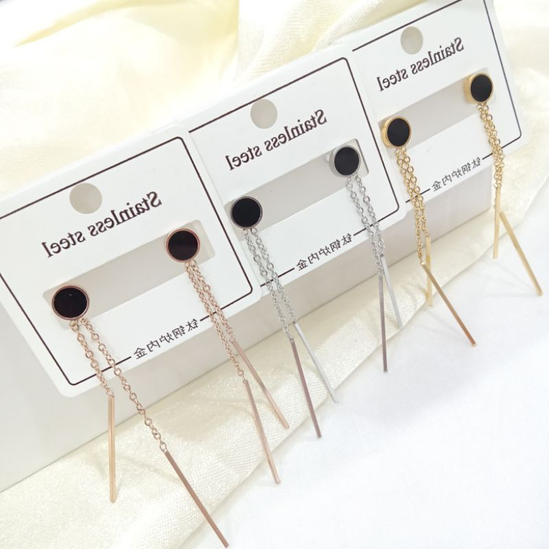 ANTING TUSUK JURAI BULAT HITAM TITANIUM [ COD ]