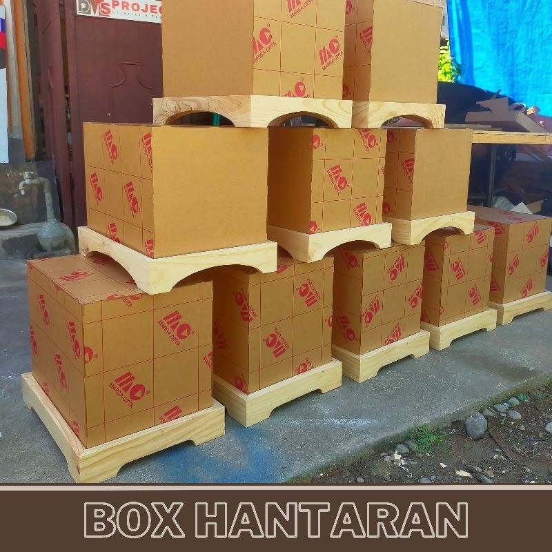 Satu Paket Box Kotak Tray Baki Mahar Seserahan Hantaran Kayu Jati Rustic Display Akrilik bening