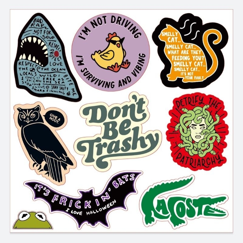 

stiker pack vintage don't be trashy & givee a hot