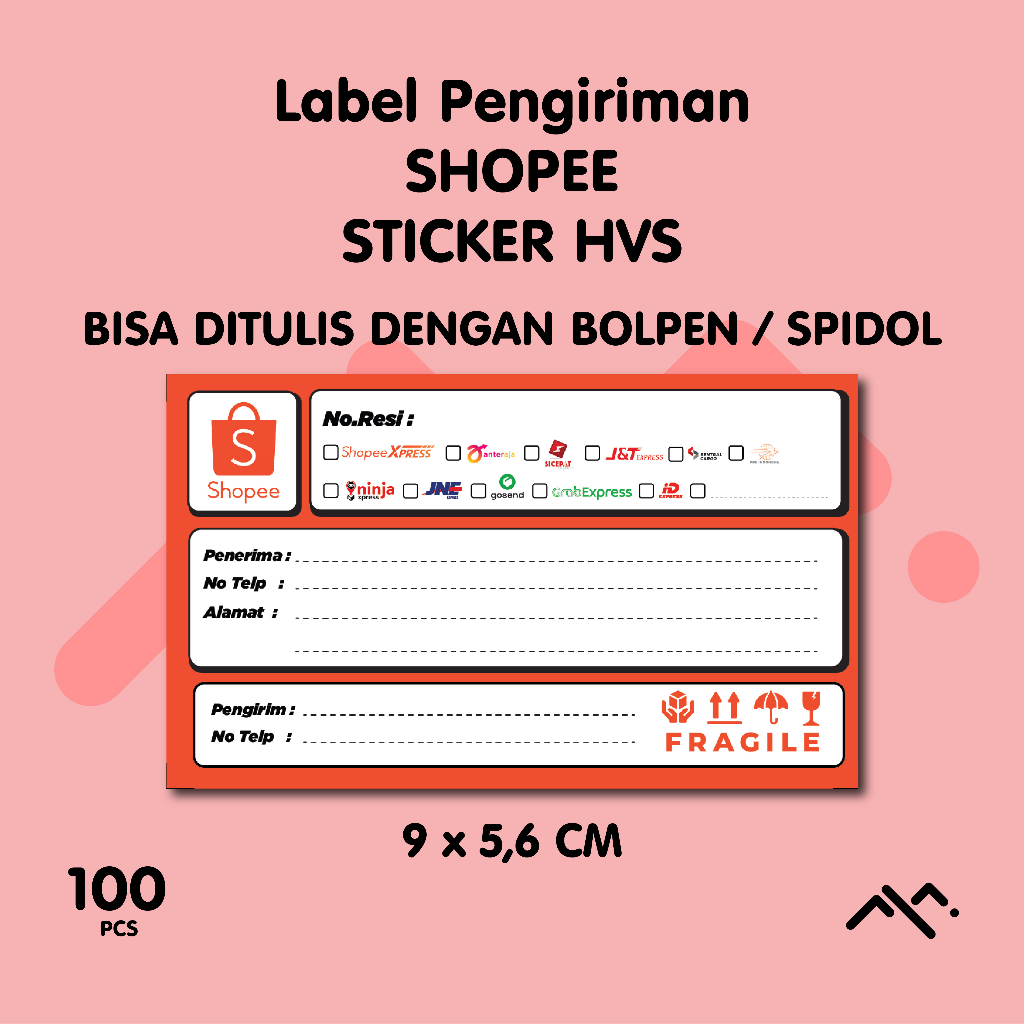 

[100 PCS] Sticker Resi | Label Pengiriman | Stiker Resi Murah | Stiker Murah | Sticker Resi Pengiriman Shopee Murah