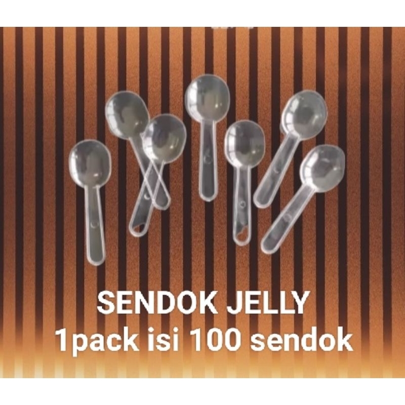 (isi 100) Sendok Jelly Bening/Sendok Agar/Sendok puding/Sendok Bening Plastik