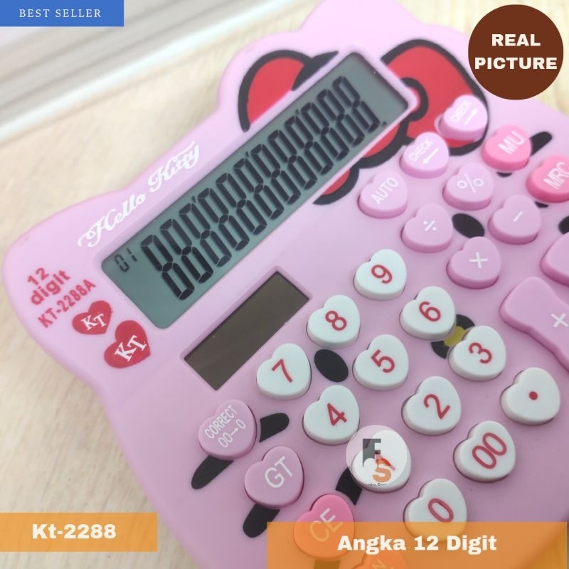 

Kalkulator Meja Kalkulator Karakter 12 Digit Warna Pink Hellokitty