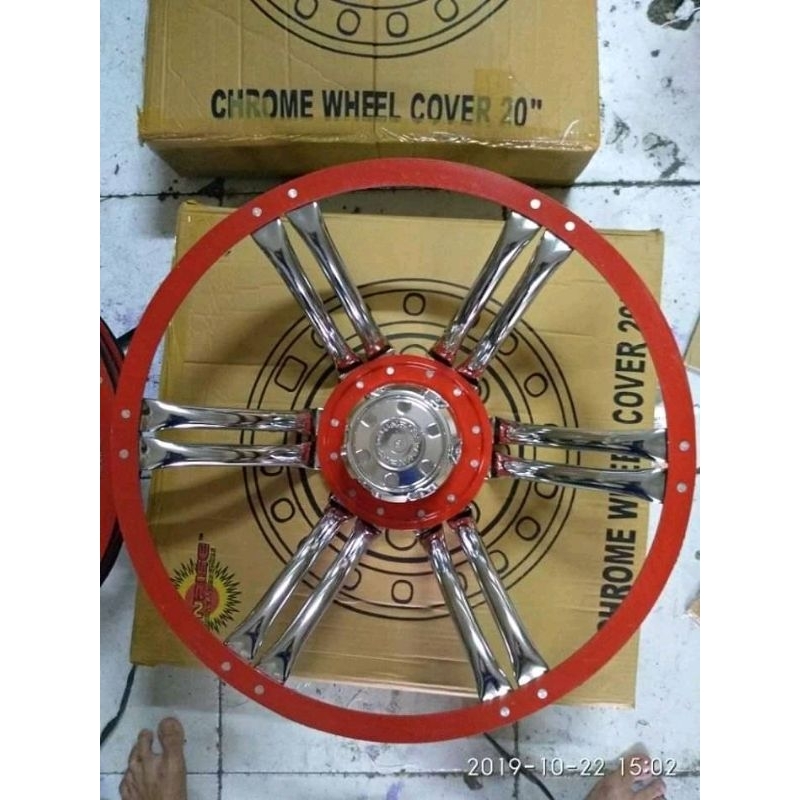 WELDOP DOP RODA TRUK RING 20 FUSO/GIGA BELAKANG SAJA MERAH 2 PCS
