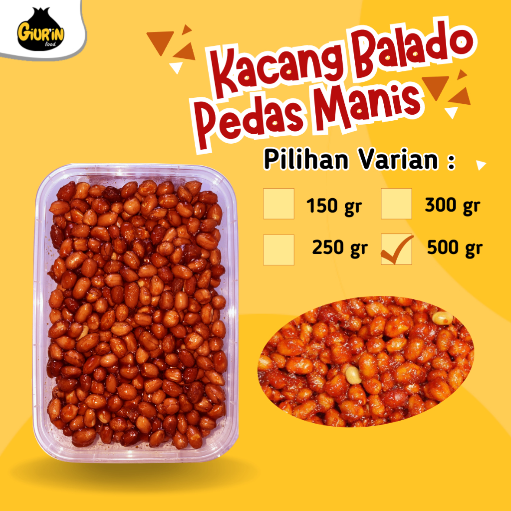 

Kacang Balado Pedas Manis by Giurin Food - Varian 500 gr