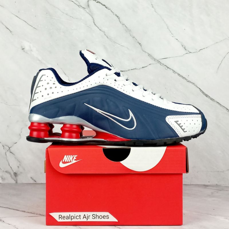 SEPATU NIKE SHOX R4 WHITE BLUE