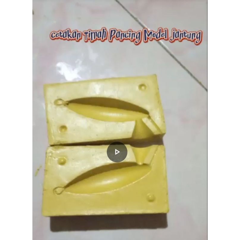 cetakan Timah Pancing model jantung