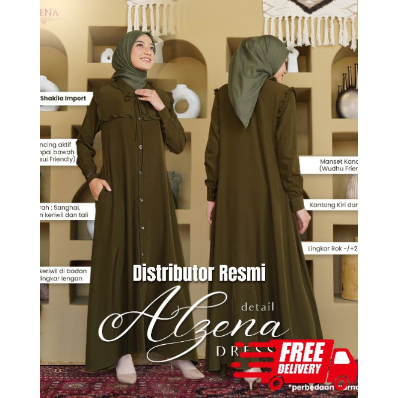 seena modesty alzena dress polos terbaru gamis murah kekinian viral remaja