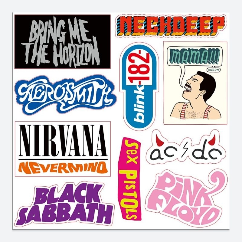

stiker pack vintage Nirvana & black sabbtah