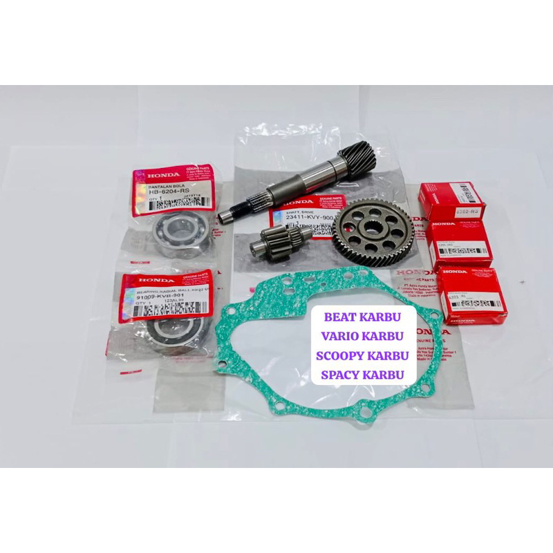 GIGI GIR RASIO CVT BEAT KARBU VARIO KARBU SCOOPY KARBU SPACY KARBU HONDA KVY SET LAHER PACKING GEARB