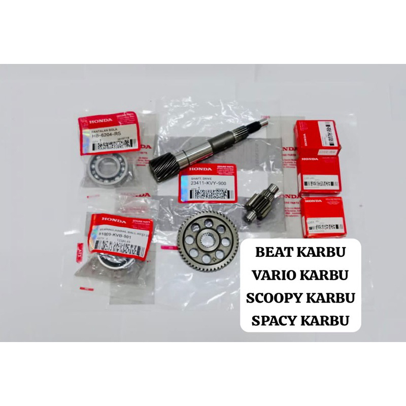 GIGI GIR RASIO CVT BEAT KARBU VARIO KARBU SCOOPY KARBU SPACY KARBU HONDA KVY SET LAHER BEARING  1pc 