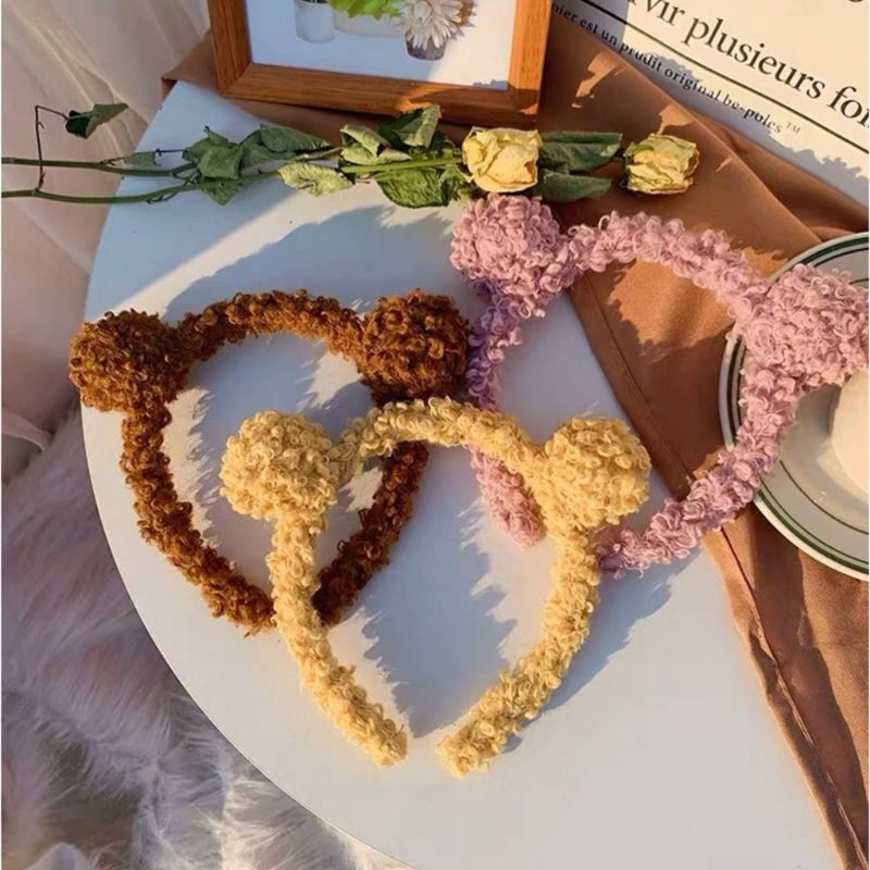 Bando Telinga Beruang Mewah Lucu