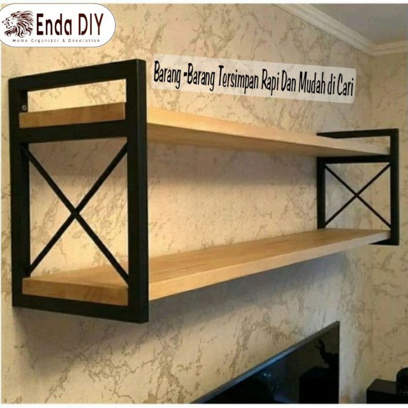 Rak Dinding Besi Kayu Enda DIY Produk – Floating Shelf Kuat & Anti Karat