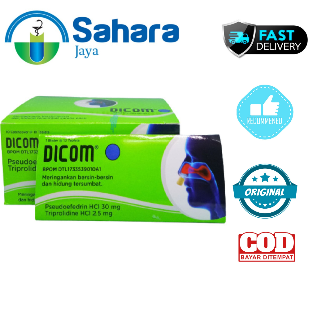 [SJ] Dicom STRIP 10 Tablet Obat Pilek Alergi Flu Bersin - Bersin Dikom Di Kom Di Com