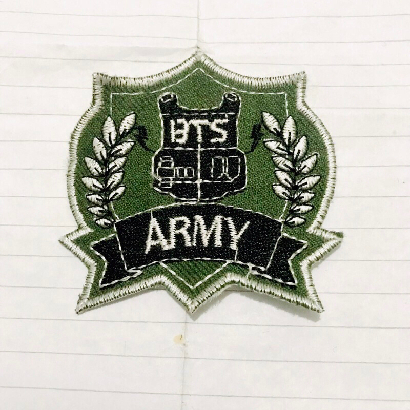 Patch Bordir Army BTS Hijau Premium