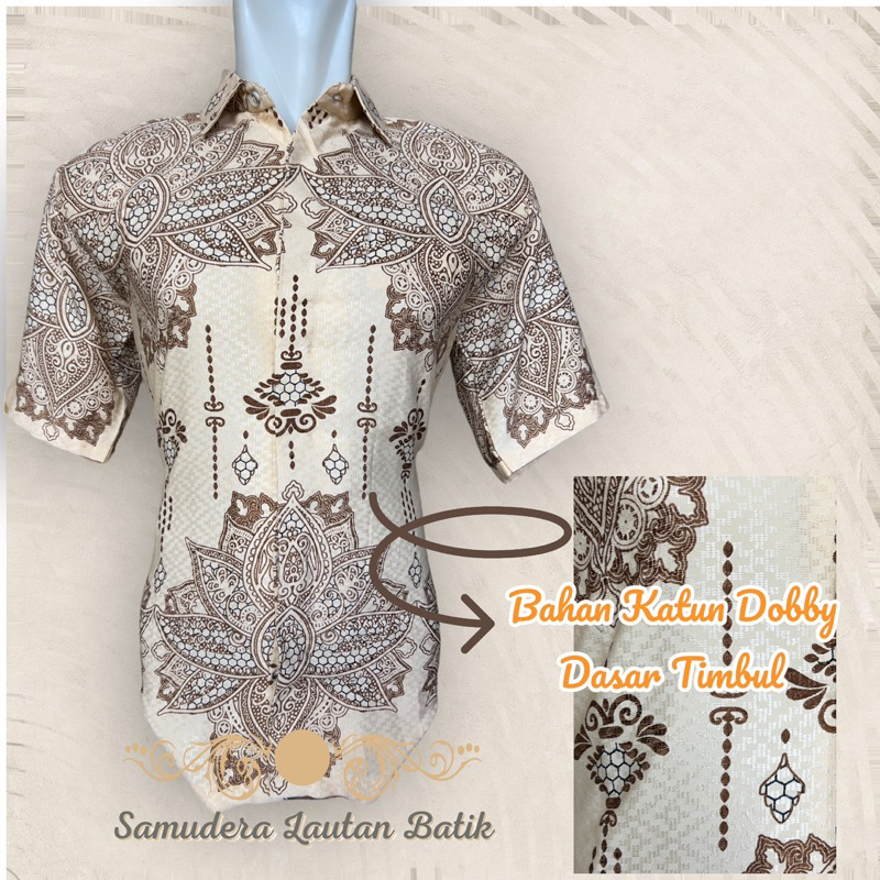 Batik Katun DOBBY,Batik Couple Keluarga,Batik Warna Coklat Cream,Batik Warna Coksu Cream,Batik Cokla