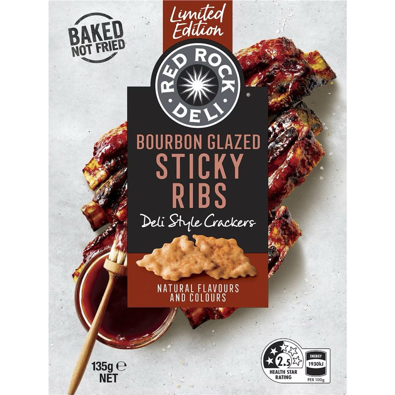 

Red Rock Deli Deli Style Crackers Bourbon Glazed Sticky Ribs 135g - Australia