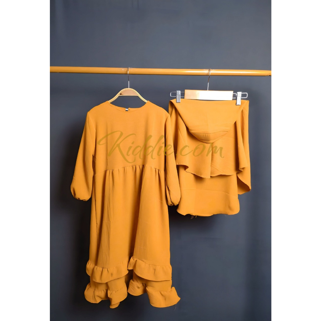 Gamis anak perempuan Delisha plus kerudung