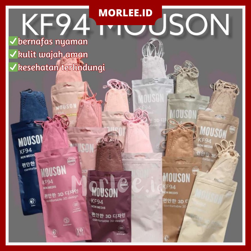 masker kf94 korea 3ply evo onecare careion hitam putih earloop
