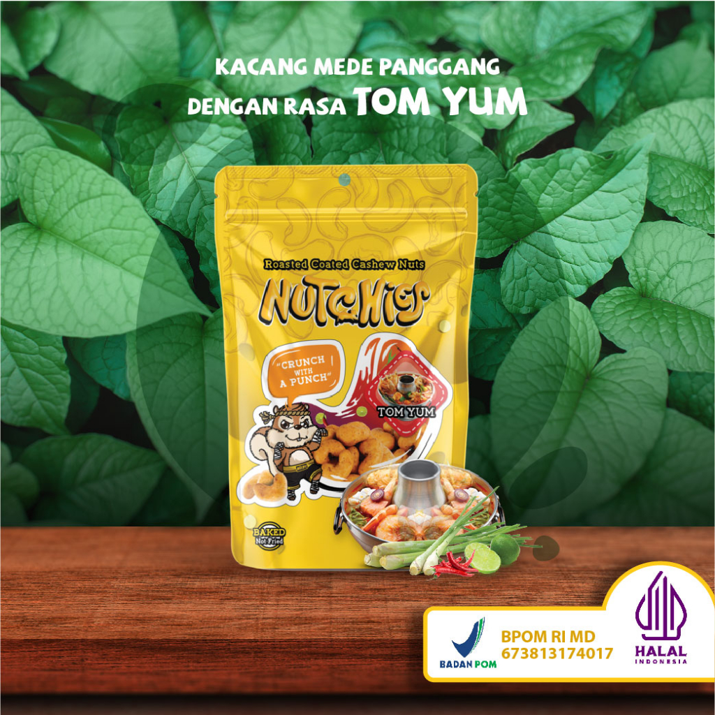 

Nutchies - Tom Yum - Kacang Panggang Roasted Oven Mede Mente Mete Gurih