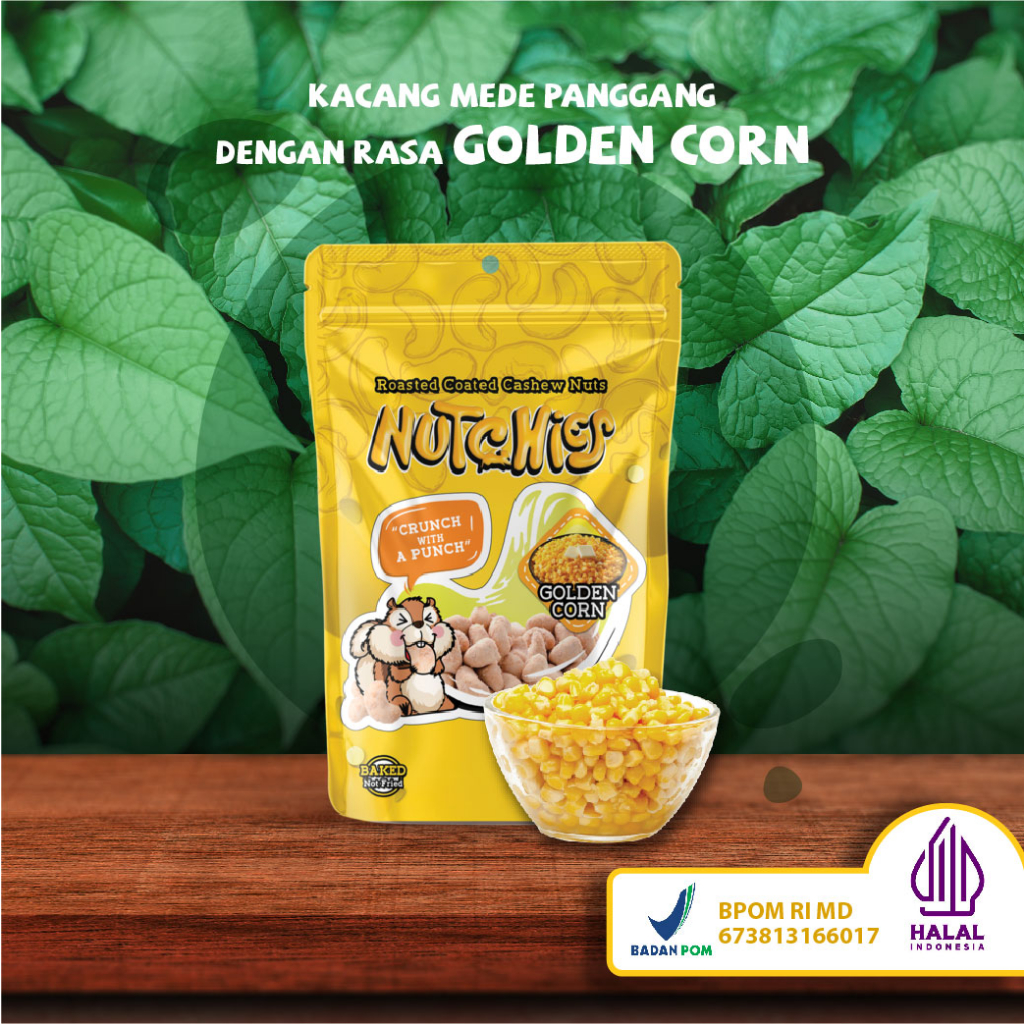 

Nutchies - Golden Corn - Kacang Panggang Roasted Oven Mede Mente Mete Gurih