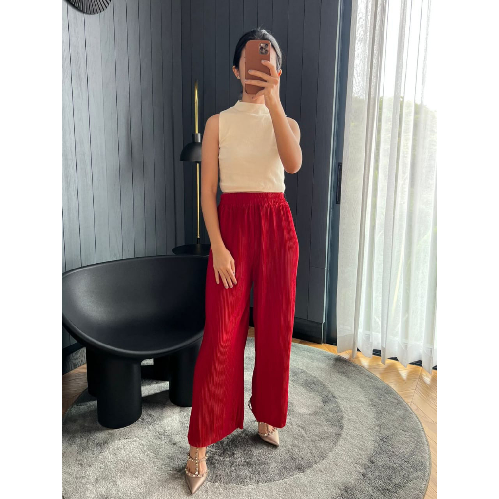Celana Kulot Plisket Lidi / Kulot Plisket / Kulot Lidi / Plisket Lidi / Pleated Pants