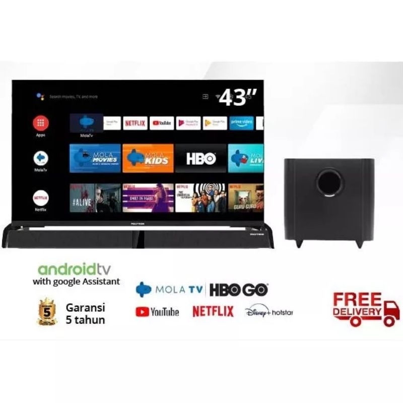 POLYTRON SMART Androidtv with Soundbar 43 PLD 43BAG5959