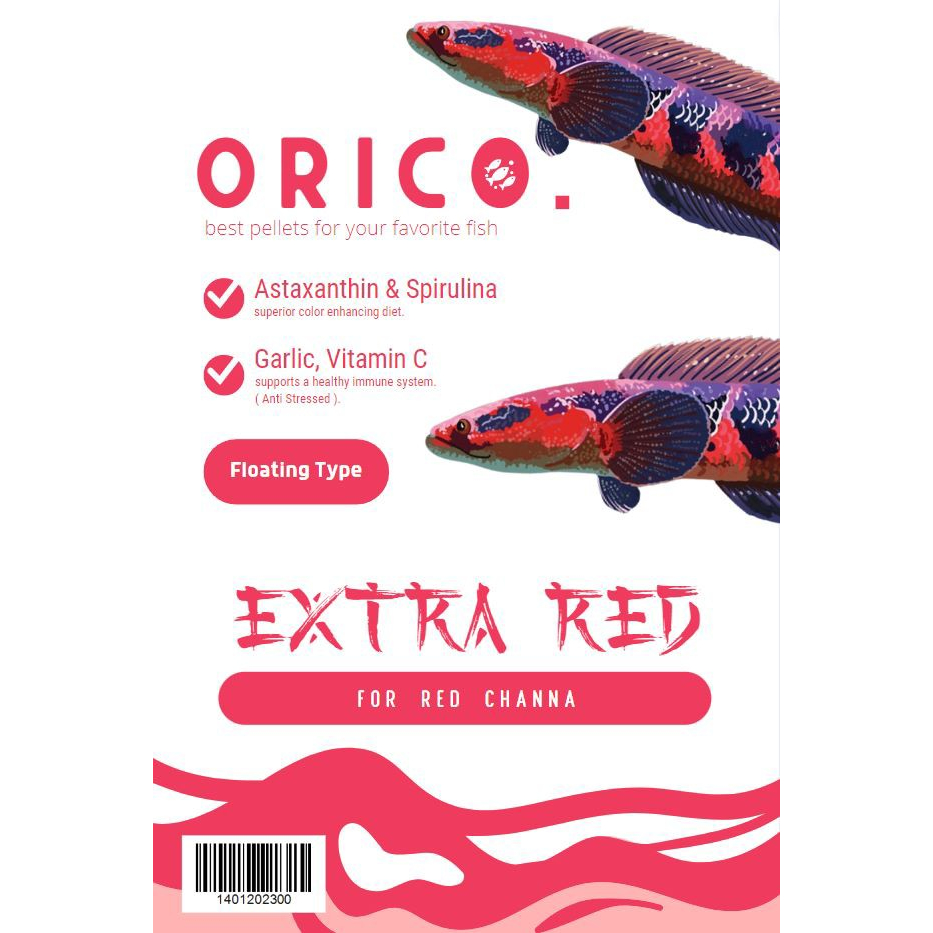 ORICO EXTRA RED PAKAN IKAN CHANA/PARROT/OSCAR/LOUHAN 35GR PAKAN IKAN PREDATOR DAN IKAN HIAS LAINNYA