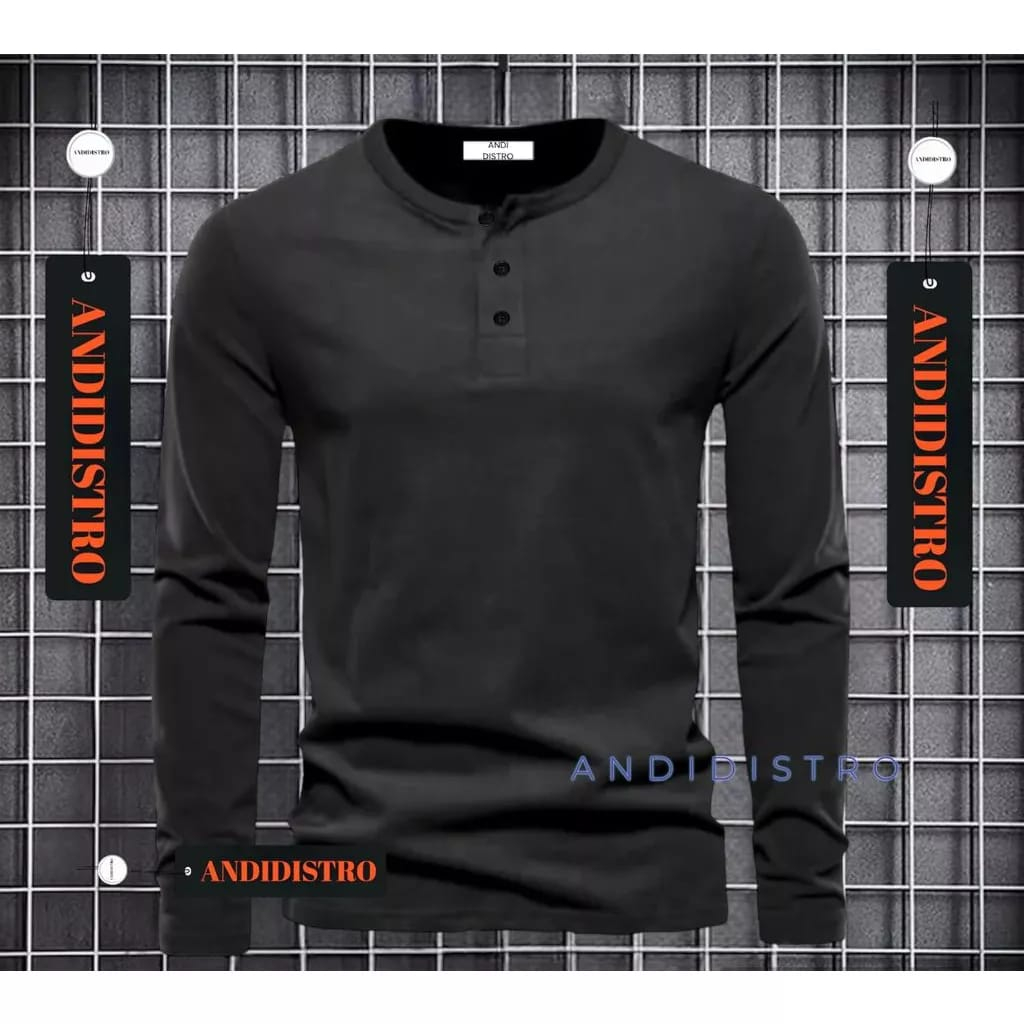 KAOS KANCING LENGAN PANJANG PRIA TERLARIS/KAOS KANCING 3 LENGAN PANJANG