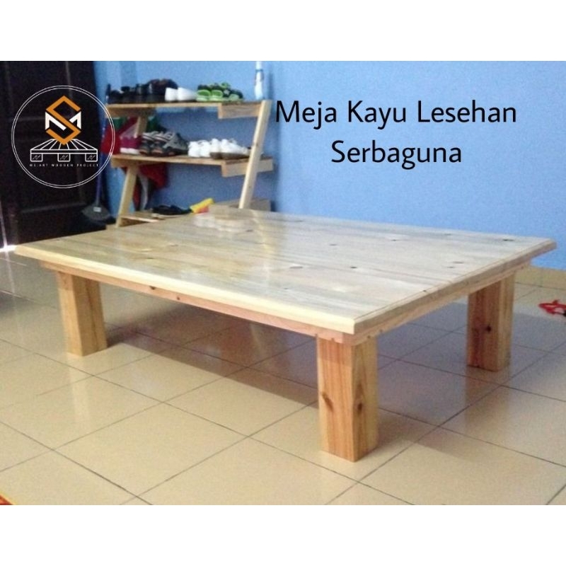 Meja Kayu Jati Belanda Serbaguna/ Meja Lesehan/ Meja Kopi/ Meja kayu Minimalis Jati Belanda